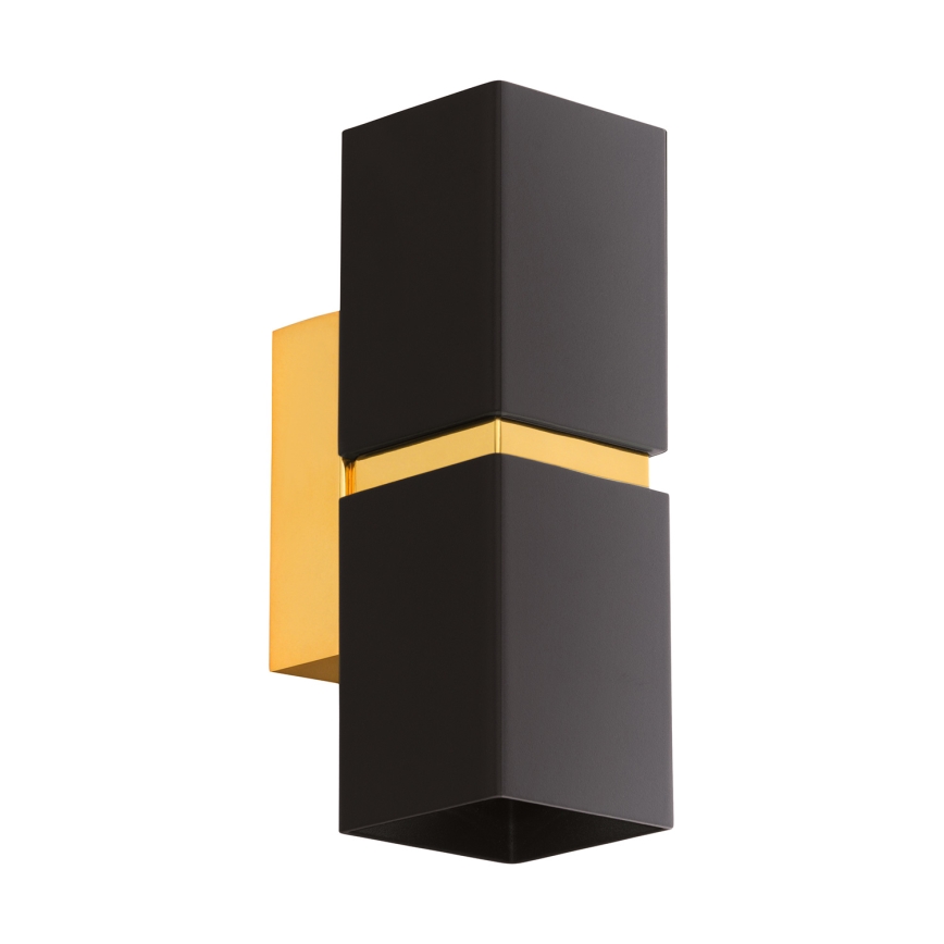 Eglo 64798 - Iluminação de parede LED PASSA PRO 2xGU10/3,3W/230V 3000K preto/dourado