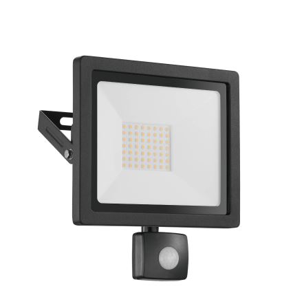 Eglo 64873 - Holofote LED com sensor FILETTI LED/50W/230V 3000K IP44 preto