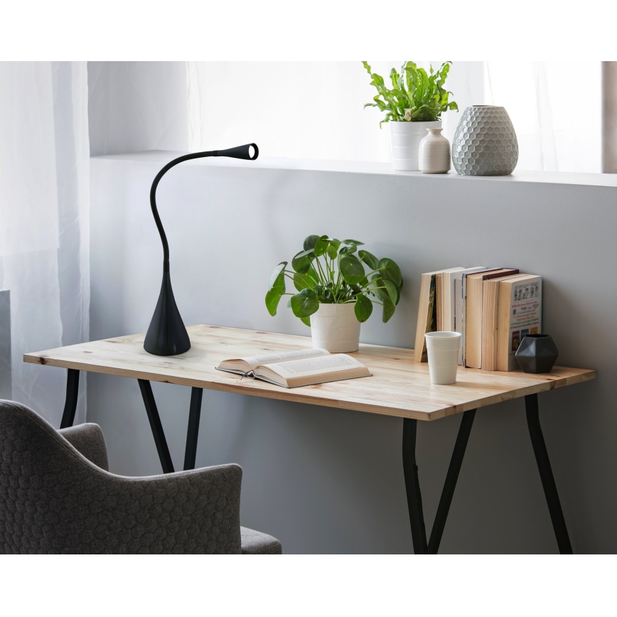 Eglo 64975 -Candeeiro de mesa LED flexível com regulação SNAPORA PRO LED/3,5W/230V 3000K preto