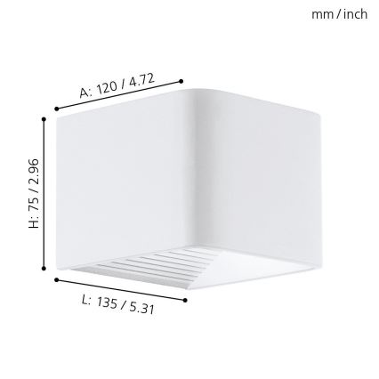 Eglo 65043 - Iluminação de parede exterior LED DONINNI PRO LED/5W/230V IP44 branco