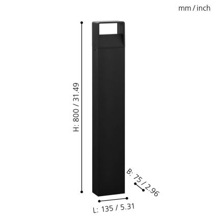 Eglo 65082 - Candeeiro exterior LED DONINNI PRO LED/5W/230V 3000K 40 cm IP44 antracite