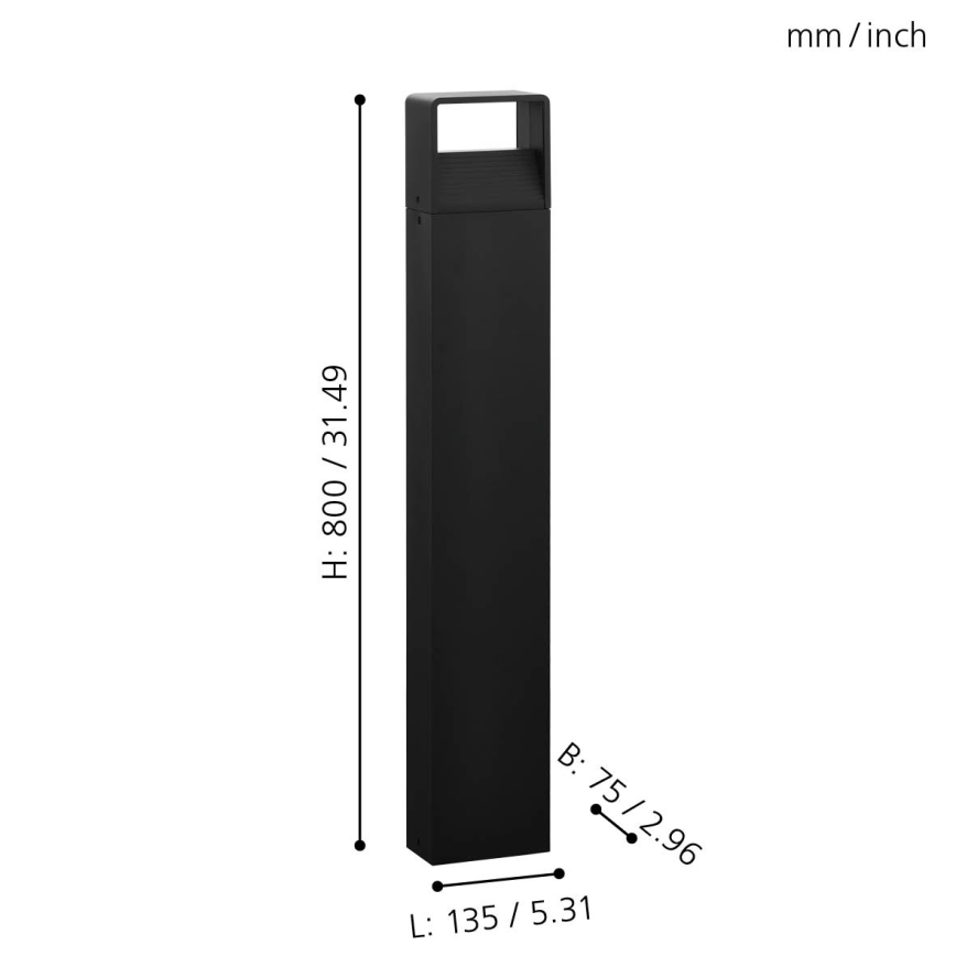 Eglo 65082 - Candeeiro exterior LED DONINNI PRO LED/5W/230V 3000K 40 cm IP44 antracite