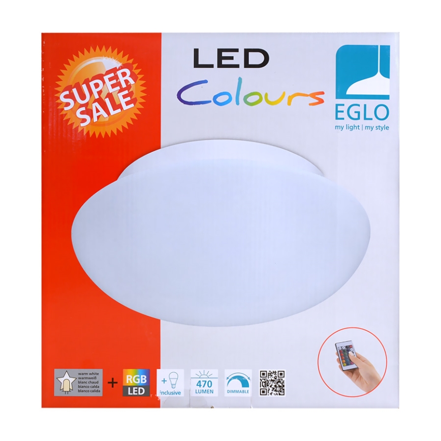 Eglo 75351 - Luminária de teto LED RGB dimmerizável ELLA-C 1xE27/7,5W/230V + comando à distância