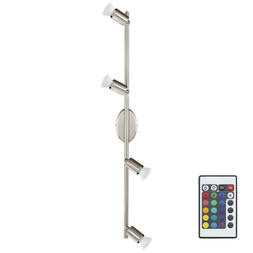 Eglo 75386 - LED RGB Foco com regulação BUZZ-C 4xGU10/4W/230V + comando