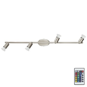 Eglo 75386 - LED RGB Foco com regulação BUZZ-C 4xGU10/4W/230V + comando