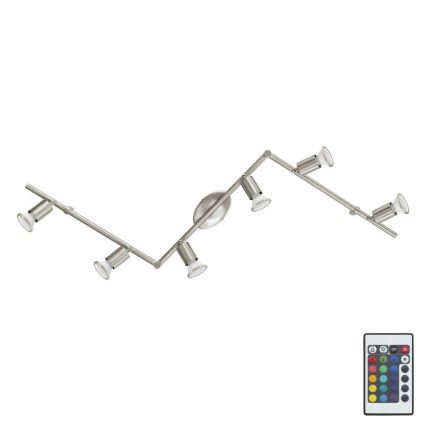 Eglo 75387 - Foco LED RGB com regulação BUZZ-C 6xGU10/4W/230V + controlo remoto