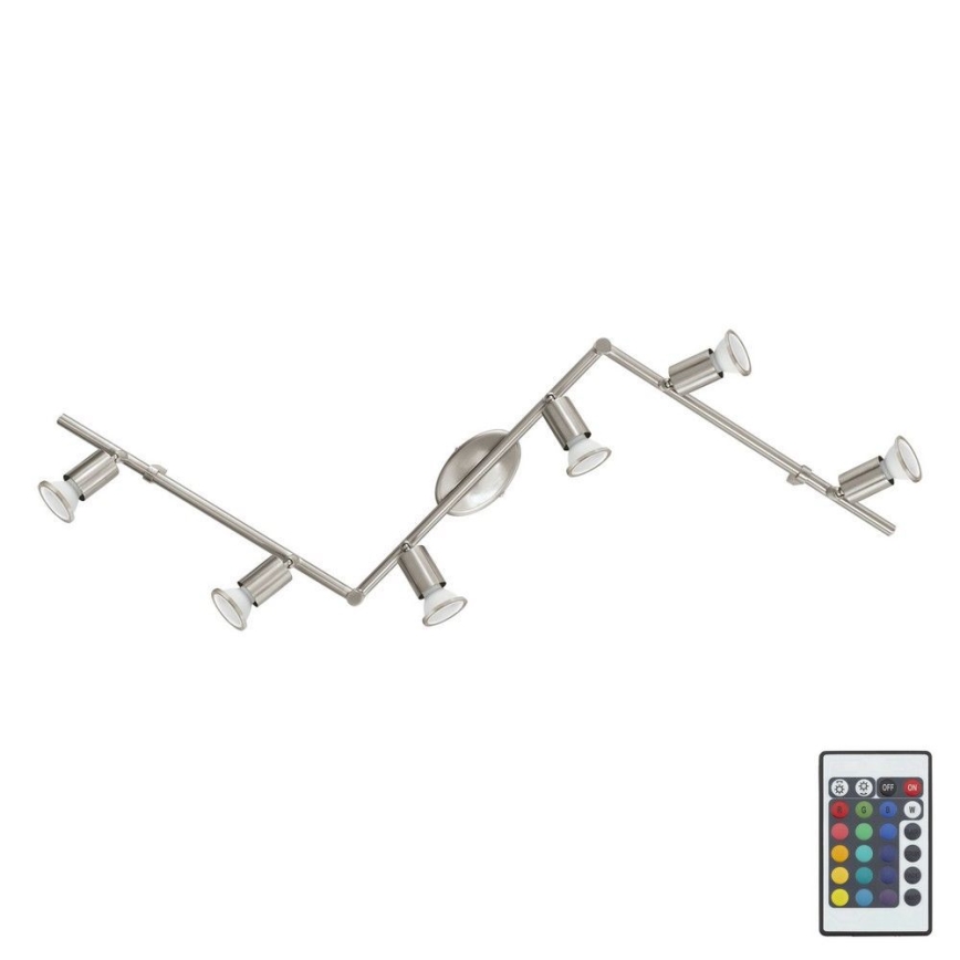Eglo 75387 - Foco LED RGB com regulação BUZZ-C 6xGU10/4W/230V + controlo remoto