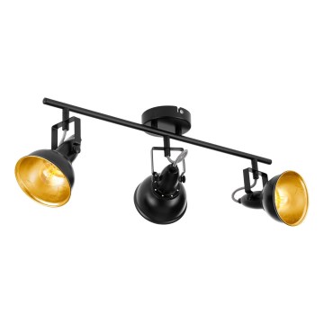 Eglo 75513 - Spot THORNTON 3xE14/28W/230V preto/dourado