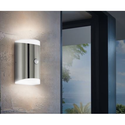 Eglo - Iluminação de parede exterior LED com sensor 2xGU10/4,6W/230V IP44