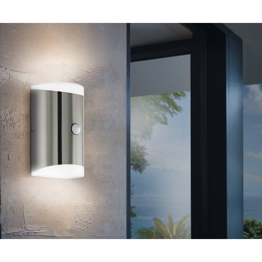 Eglo - Iluminação de parede exterior LED com sensor 2xGU10/4,6W/230V IP44
