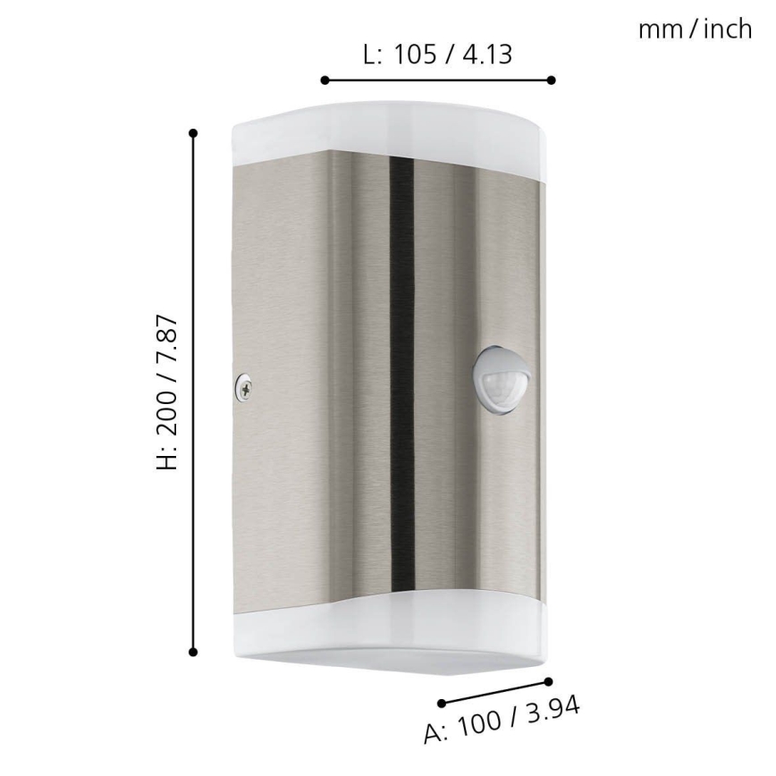Eglo - Iluminação de parede exterior LED com sensor 2xGU10/4,6W/230V IP44