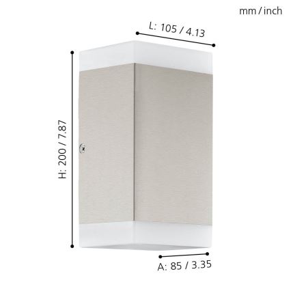 Eglo - Iluminação de parede exterior LED 2xGU10/4,6W/230V IP44