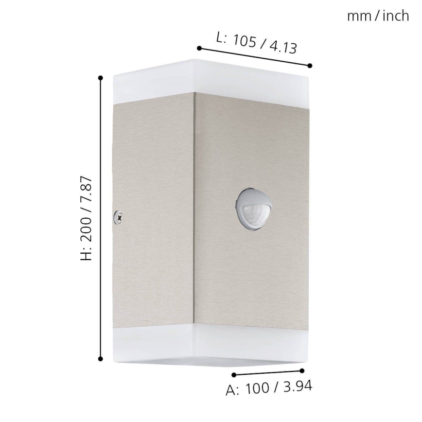 Eglo - Iluminação de parede exterior LED com sensor 2xGU10/4,6W/230V IP44