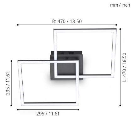 Eglo - Candelabro integrado LED com regulação LED/28W/230V 3000-6500K + controlo remoto