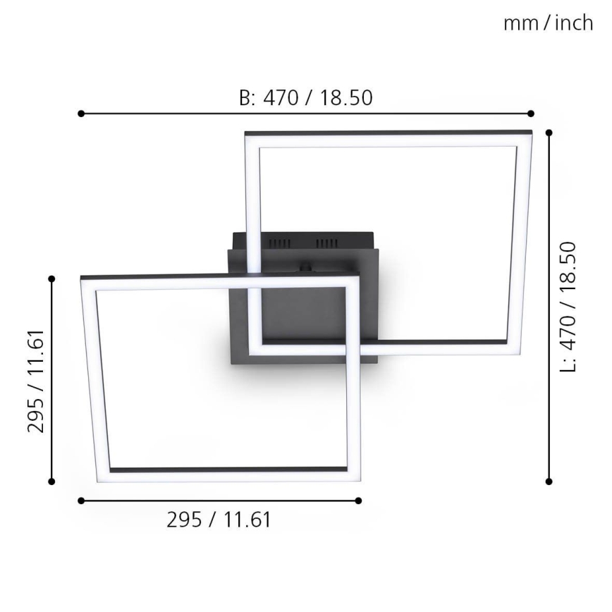 Eglo - Candelabro integrado LED com regulação LED/28W/230V 3000-6500K + controlo remoto