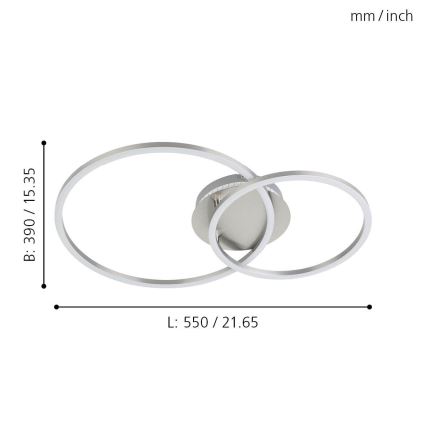 Eglo - Candelabro integrado LED RGB com regulação LED/21,5W/230V 3000-6500K + controlo remoto