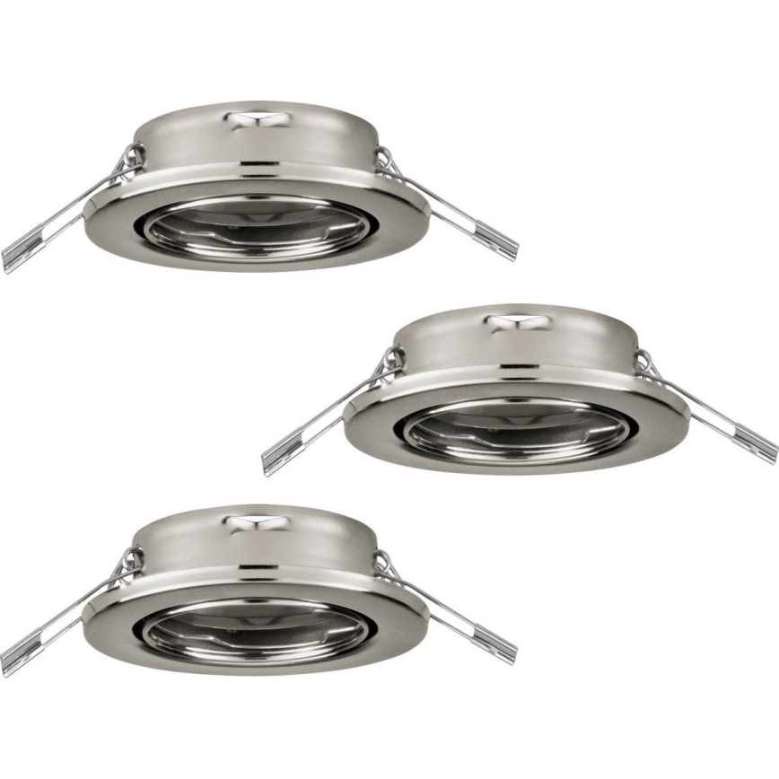 Eglo 75675 - CONJUNTO 3x Iluminações de encastrar para casa de banho AGULO 1xGU10/35W/230V IP23 cromado mate