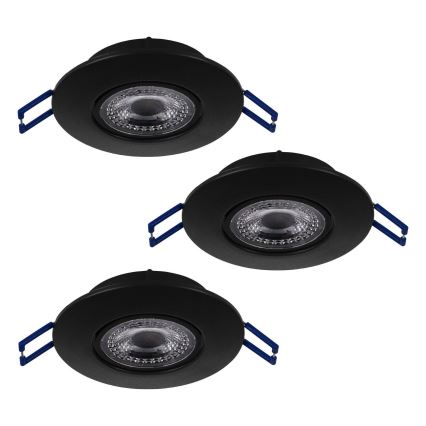 Eglo 75765 - CONJUNTO 3x Focos de encastrar LED ZUJAR LED/3,4W/230V preto