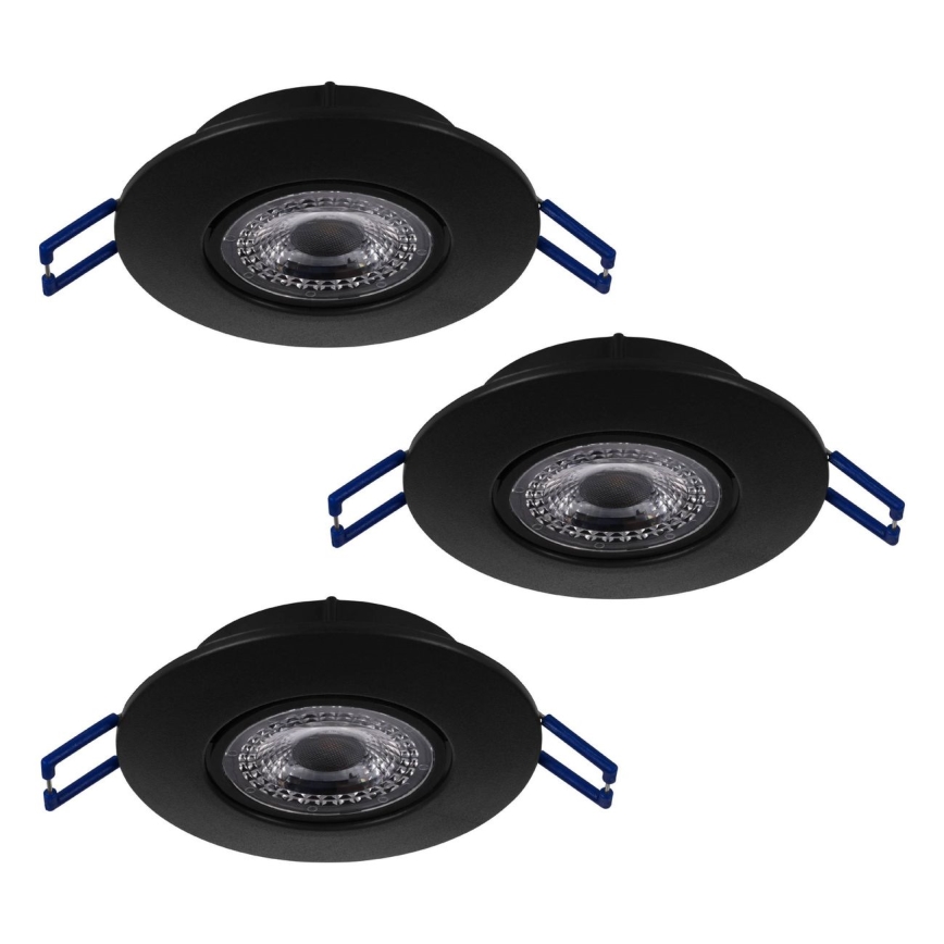 Eglo 75765 - CONJUNTO 3x Focos de encastrar LED ZUJAR LED/3,4W/230V preto