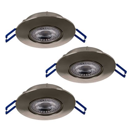 Eglo 75765 - CONJUNTO 3x Focos de encastrar LED ZUJAR LED/3,4W/230V cromado mate