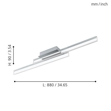 Eglo 780433 - Iluminação de teto para casa de banho LED YANGUAS 2xLED/11W/230V 3000K IP44 cromado mate