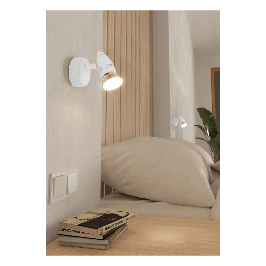Eglo 780447 - Foco de parede LED SABADELL 1xGU10/2,8W/230V 3000K branco