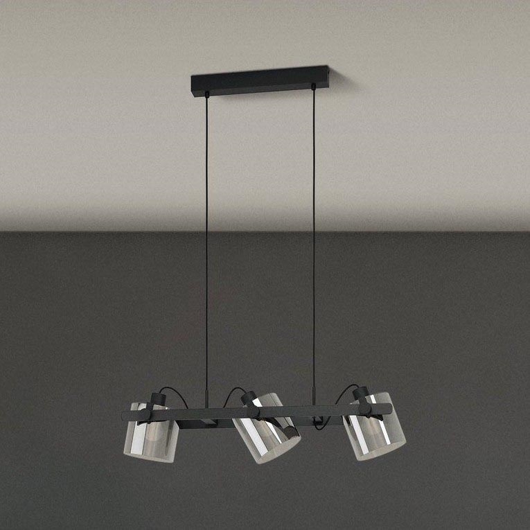 Eglo 780478 - Candeeiro suspenso CALERINO 3xE27/40W/230V preto