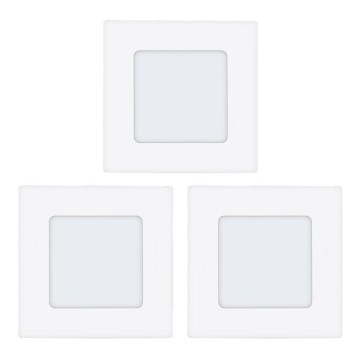 Eglo 78196 - Conjunto de 3 luminárias de embutir FUEVA LED/2,7W/230V 8,5x8,5 cm