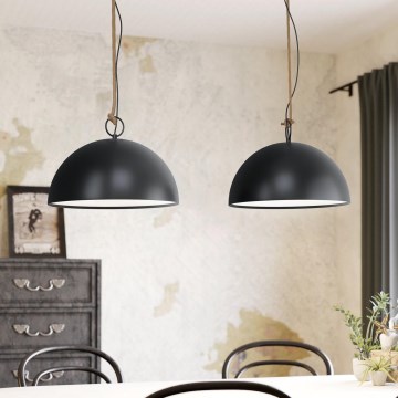 Eglo 78444 - Candeeiro suspenso HODSOLL 2xE27/40W/230V preto/castanho