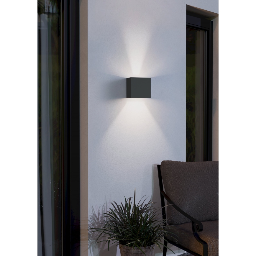 Eglo 79215 - Iluminação de parede exterior LED CALPINO 2xLED/3,3W/230V 3000K IP54 preto