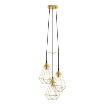 Eglo 79262 - Lustre suspenso por cabo BYRON 3xE27/60W/230V latão