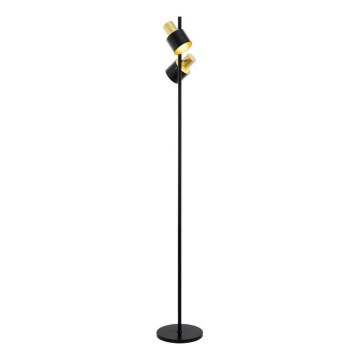 Eglo 79376 - Candeeiro de chão FIUMARA 2xE27/60W/230V preto/dourado