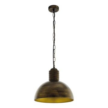 Eglo 79442 - Lustre suspenso com corrente GOLDING 1xE27/60W/230V pátina