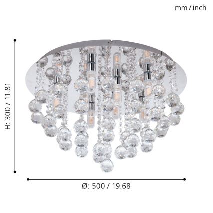 Eglo 79516 - Iluminação de teto para casa de banho LED MONTEPRANDONE 8xG9/3W/230V IP44 cromado brilhante