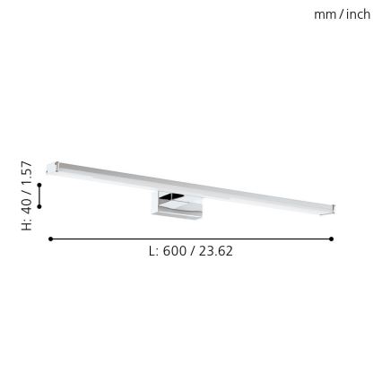 Eglo 79533 - Iluminação de espelho para casa de banho LED SARNOR LED/11W/230V 60 cm IP44 cromado brilhante
