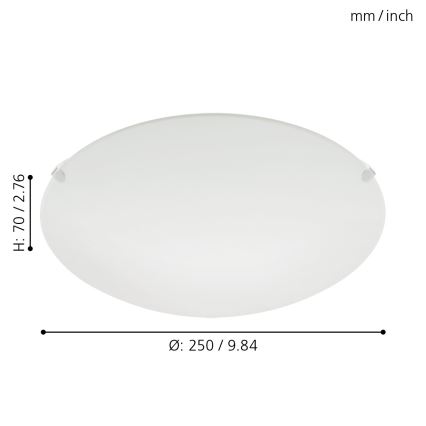 Eglo - Luz de teto embutida 1xE27/25W/230V