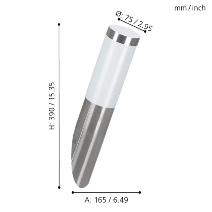 EGLO - Luz de parede de exterior 1xE27/15W/230V IP44