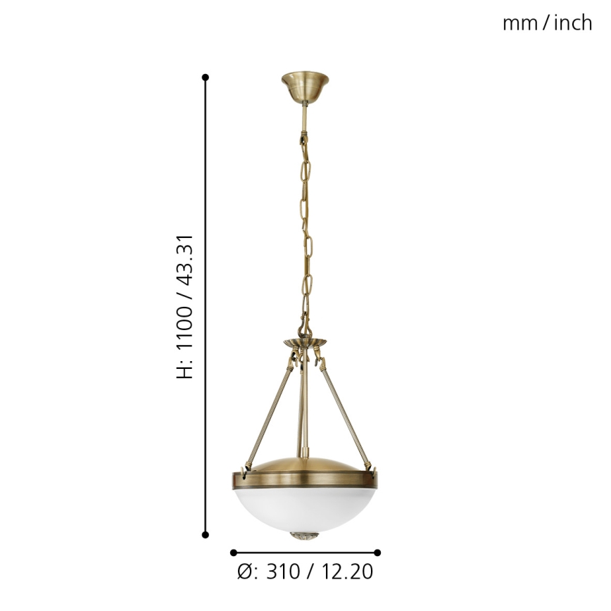 EGLO - Candeeiro suspenso 2xE27/60W/230V bronze