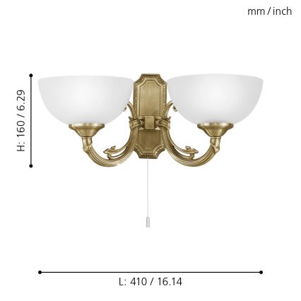 EGLO - Luz de parede 2xE14/40W/230V