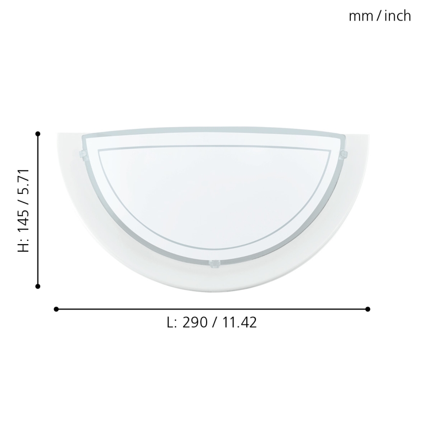 Eglo - Luz de parede 1 1xE27/60W/230V