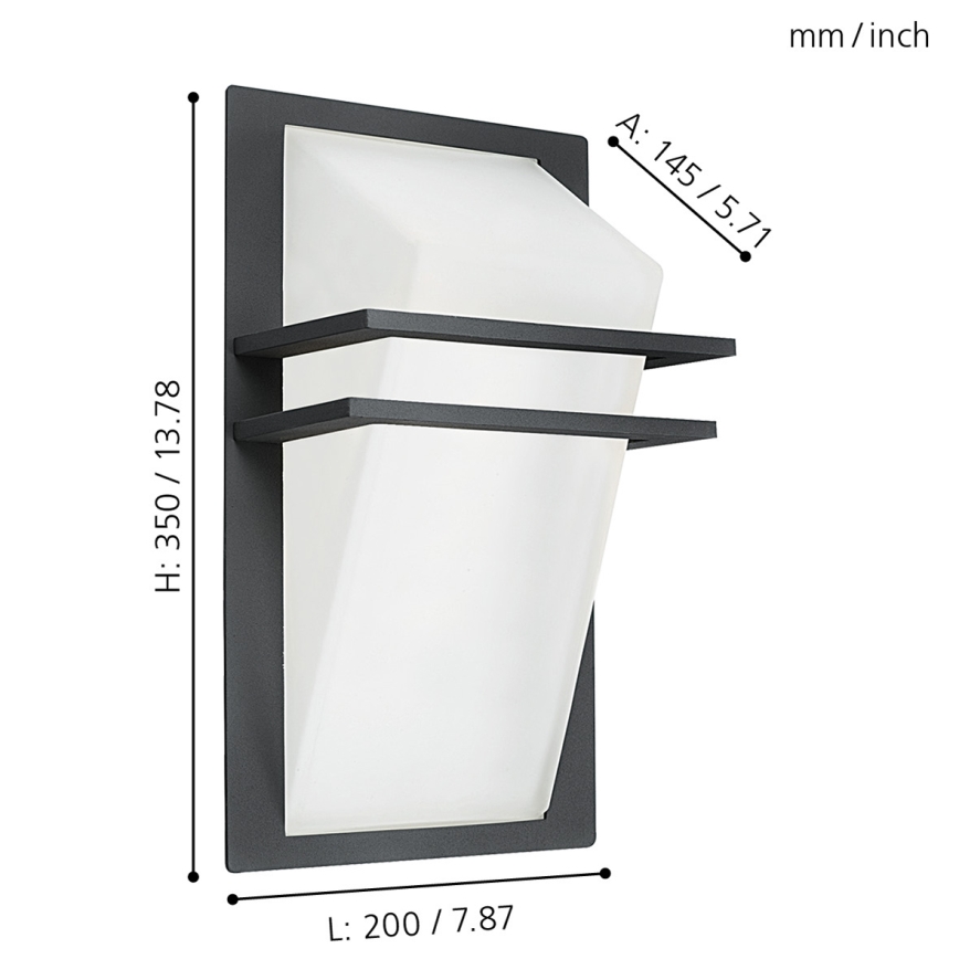 EGLO - Luz de parede de exterior 1xE27/60W IP44