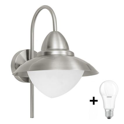 EGLO - Luz de parede LED de exterior 1xE27/8,5W - Lâmpada LED GRÁTIS IP44
