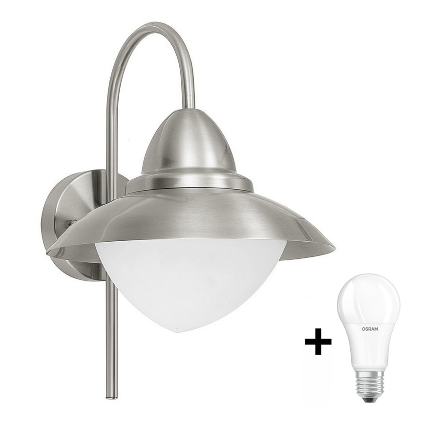EGLO - Luz de parede LED de exterior 1xE27/8,5W - Lâmpada LED GRÁTIS IP44