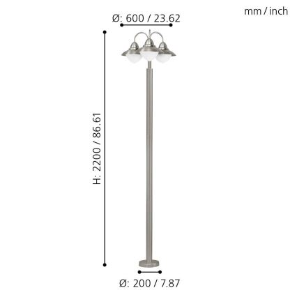 EGLO - Candeeiro de exterior 3xE27/60W branco IP44