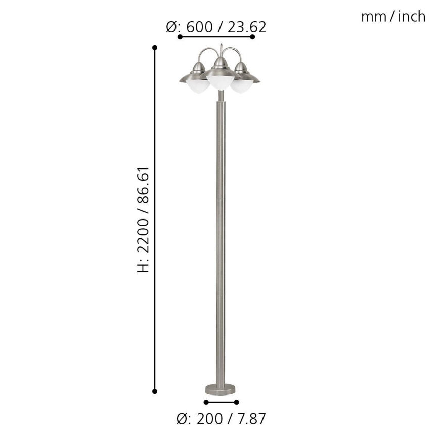 EGLO - Candeeiro de exterior 3xE27/60W branco IP44