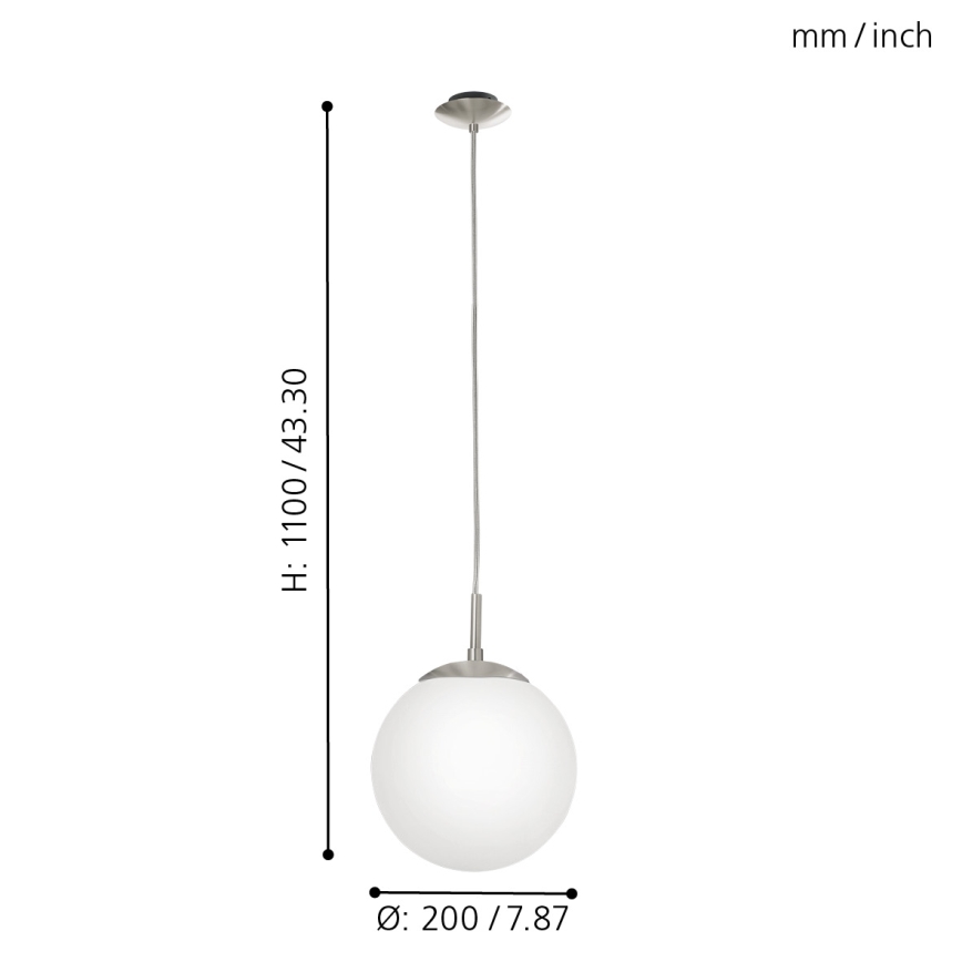 EGLO - Candeeiro suspenso 1xE27/60W/230V diâmetro 20 cm