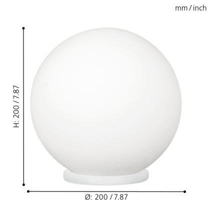 EGLO - Candeeiro de mesa 1xE27/60W/230V diâmetro 20 cm
