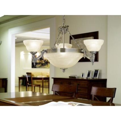 EGLO - Candelabro 6xE14/60W/230V alabastro vidro