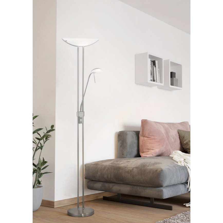 EGLO - Candeeiro de chão com regulação BAYA 1xR7s/230W+1xG9/33W cromado mate