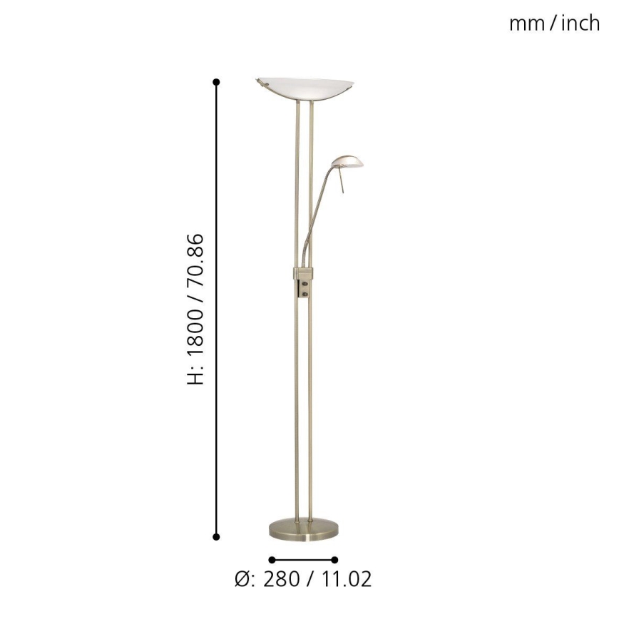 EGLO - Candeeiro de chão com regulação BAYA 1xR7s/230W + 1xG9/33W bronze